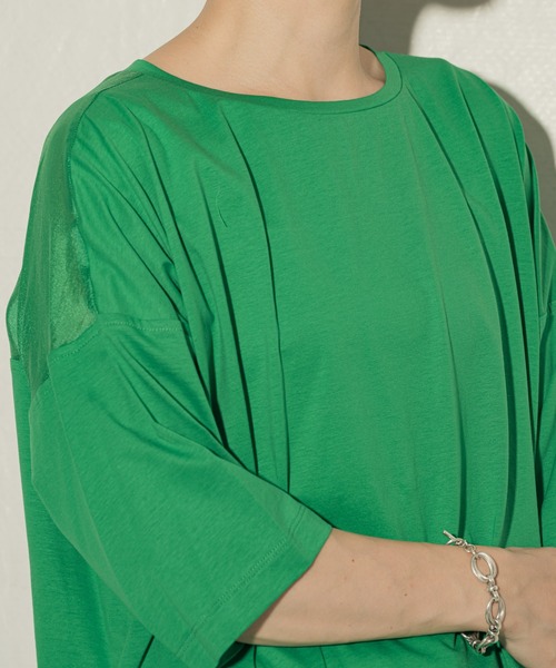 ottilie(オティーリエ)の「toricot toricot シアーヨークビックTシャツ ★(Tシャツ/カットソー・レディース・ブラック/オフホワイト/グリーン/ベージュ・FREE)」の11枚目の写真