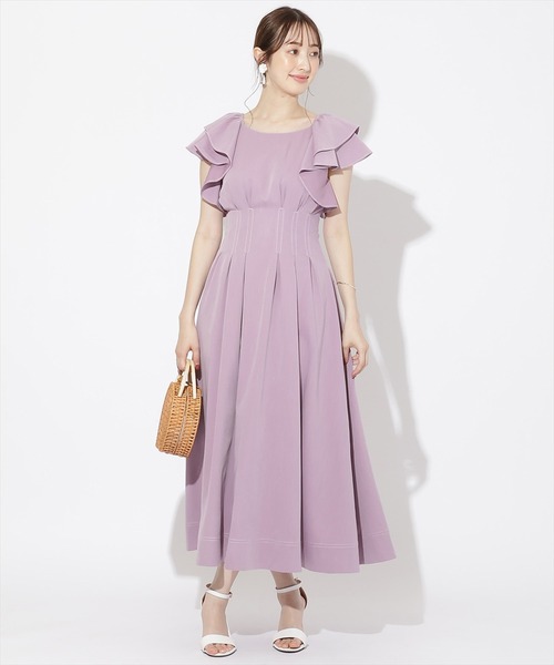 WILLSELECTION（ウィルセレクション）の「ウエストタックフリルワンピース（ワンピース・レディース・ブラック系その他5/ラベンダー/ブルー・MEDIUM）」の6枚目の写真