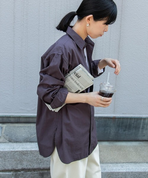 FORK&SPOON（フォークアンドスプーン）の「FORK&SPOON　ガーメントダイR/Cシャツ（シャツ/ブラウス・レディース・チャコールグレー/ベージュ・1）」の20枚目の写真