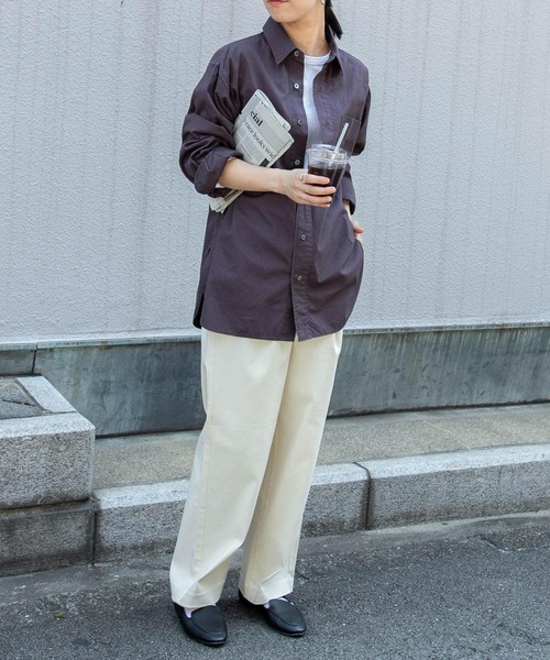 FORK&SPOON（フォークアンドスプーン）の「FORK&SPOON　ガーメントダイR/Cシャツ（シャツ/ブラウス・レディース・チャコールグレー/ベージュ・1）」の21枚目の写真