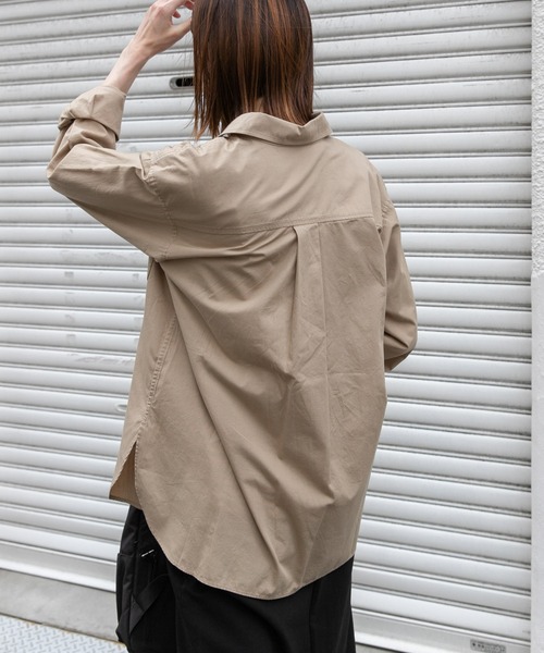 FORK&SPOON（フォークアンドスプーン）の「FORK&SPOON　ガーメントダイR/Cシャツ（シャツ/ブラウス・レディース・チャコールグレー/ベージュ・1）」の9枚目の写真