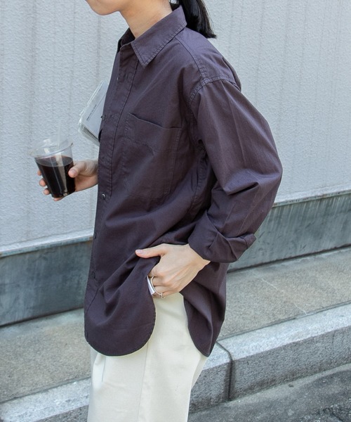 FORK&SPOON（フォークアンドスプーン）の「FORK&SPOON　ガーメントダイR/Cシャツ（シャツ/ブラウス・レディース・チャコールグレー/ベージュ・1）」の16枚目の写真