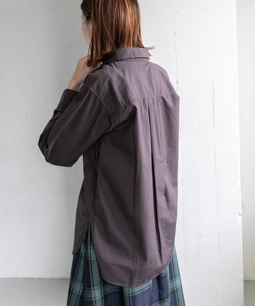 FORK&SPOON（フォークアンドスプーン）の「FORK&SPOON　ガーメントダイR/Cシャツ（シャツ/ブラウス・レディース・チャコールグレー/ベージュ・1）」の12枚目の写真