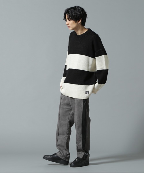 WHITELAND(ホワイトランド)の「【WEB&DEPOT限定】WHITELAND/ホワイトランド/BORDER CREWNECK KNIT(ニット/セーター・メンズ・ブルー/ブラック/グリーン・MEDIUM/LARGE)」の4枚目の写真
