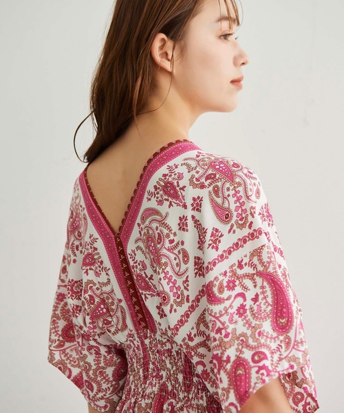 Edit Sheen（エディットシーン）の「エスニック柄ワンピース（ワンピース・レディース・ピンク/ブルー・M）」の9枚目の写真