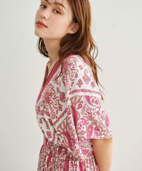 Edit Sheen（エディットシーン）の「エスニック柄ワンピース（ワンピース・レディース・ピンク/ブルー・M）」の8枚目の写真