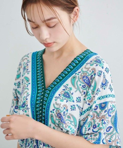 Edit Sheen（エディットシーン）の「エスニック柄ワンピース（ワンピース・レディース・ピンク/ブルー・M）」の20枚目の写真