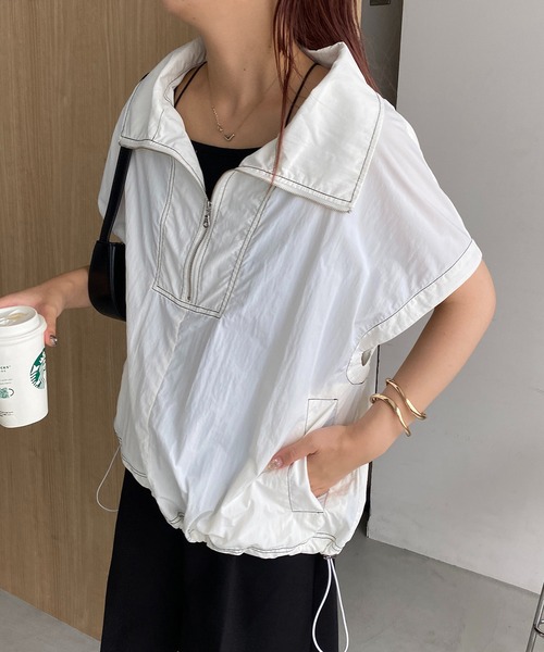 CAPRICIEUX LE'MAGE(カプリシューレマージュ)の「半袖アノラックシャツ(Tシャツ/カットソー・レディース・ホワイト/ベージュ・FREE)」の14枚目の写真