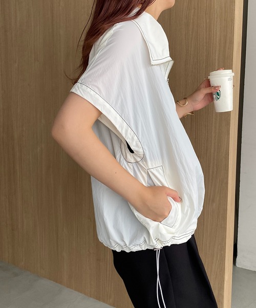CAPRICIEUX LE'MAGE(カプリシューレマージュ)の「半袖アノラックシャツ(Tシャツ/カットソー・レディース・ホワイト/ベージュ・FREE)」の17枚目の写真