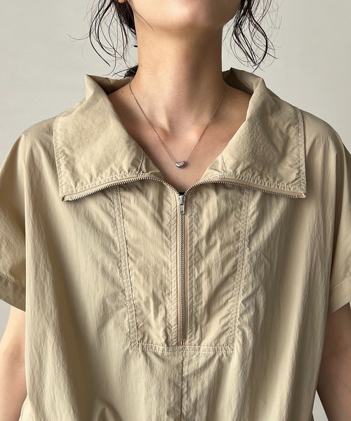CAPRICIEUX LE'MAGE(カプリシューレマージュ)の「半袖アノラックシャツ(Tシャツ/カットソー・レディース・ホワイト/ベージュ・FREE)」の6枚目の写真