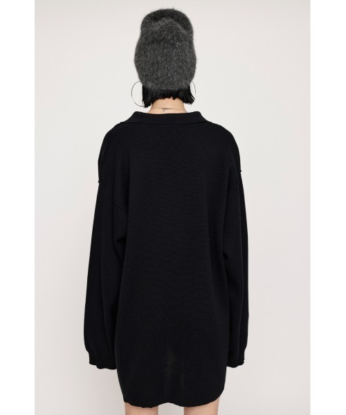 SLY（スライ）の「COLLAR KNIT S/OP カラー ニット ショートワンピース ミニワンピース（ワンピース・レディース・ブルー系その他/アイボリー/ブラック・1/2）」の12枚目の写真