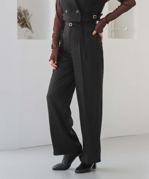 archives（アルシーヴ）の「’ハイウエストツータックワイドパンツ’（その他パンツ・レディース・ブラック/モカ/アイボリー・MEDIUM）」の20枚目の写真