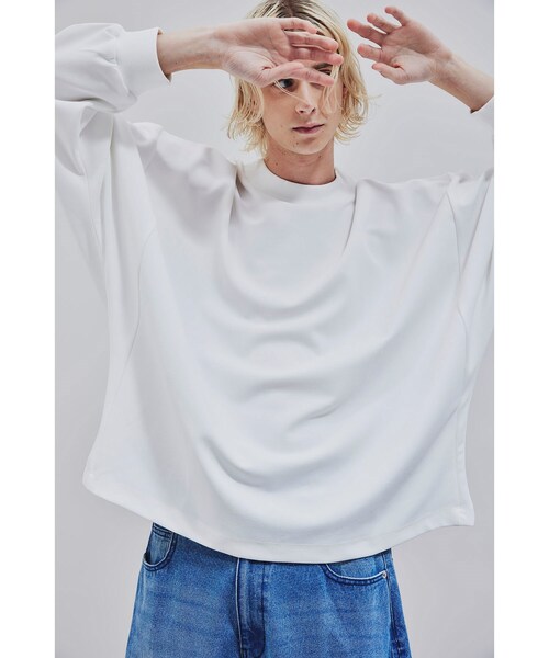 tk.TAKEO KIKUCHI(ティーケータケオキクチ)の「◆ジョーゼットドルマンカットソー(Tシャツ/カットソー・メンズ・ブラック/ホワイト/ブルー・88)」の2枚目の写真