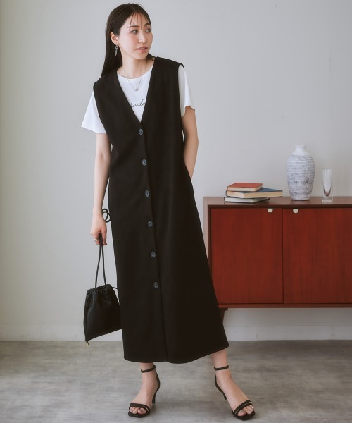 nissen（ニッセン）の「3WAYスエード調ジャンパースカート（ジャンパースカート・レディース・ブラック/モカ/キナリ/カーキ・LL/L/M/S）」の6枚目の写真