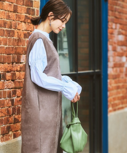 nissen（ニッセン）の「3WAYスエード調ジャンパースカート（ジャンパースカート・レディース・ブラック/モカ/キナリ/カーキ・LL/L/M/S）」の10枚目の写真