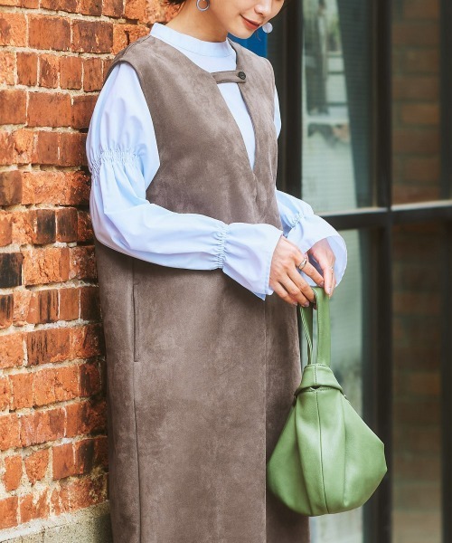 nissen（ニッセン）の「3WAYスエード調ジャンパースカート（ジャンパースカート・レディース・ブラック/モカ/キナリ/カーキ・LL/L/M/S）」の14枚目の写真