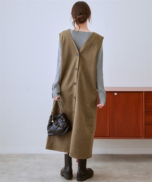 nissen（ニッセン）の「3WAYスエード調ジャンパースカート（ジャンパースカート・レディース・ブラック/モカ/キナリ/カーキ・LL/L/M/S）」の15枚目の写真