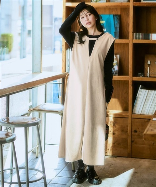 nissen（ニッセン）の「3WAYスエード調ジャンパースカート（ジャンパースカート・レディース・ブラック/モカ/キナリ/カーキ・LL/L/M/S）」の20枚目の写真