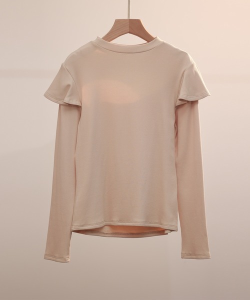 SAISON DE PAPILLON(セゾンドパピヨン)の「フロントカットアウトカットソートップス(Tシャツ/カットソー・レディース・ベージュ/ラベンダー/ブラック・S/L/M)」の17枚目の写真