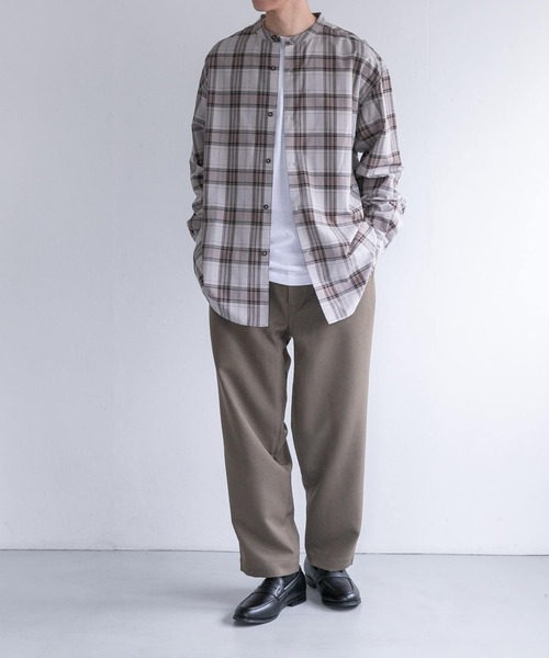 FORK&SPOON（フォークアンドスプーン）の「FORK&SPOON　TRチェックバンドカラーシャツ（シャツ/ブラウス・メンズ・グレー系その他/ネイビー・5/4）」の7枚目の写真