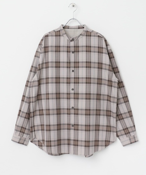 FORK&SPOON（フォークアンドスプーン）の「FORK&SPOON　TRチェックバンドカラーシャツ（シャツ/ブラウス・メンズ・グレー系その他/ネイビー・5/4）」の8枚目の写真