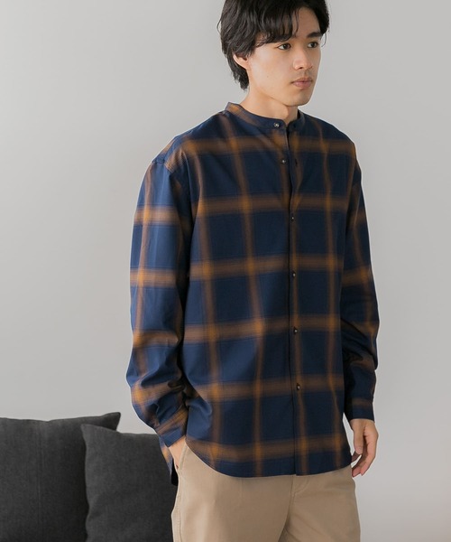 FORK&SPOON（フォークアンドスプーン）の「FORK&SPOON　TRチェックバンドカラーシャツ（シャツ/ブラウス・メンズ・グレー系その他/ネイビー・5/4）」の14枚目の写真
