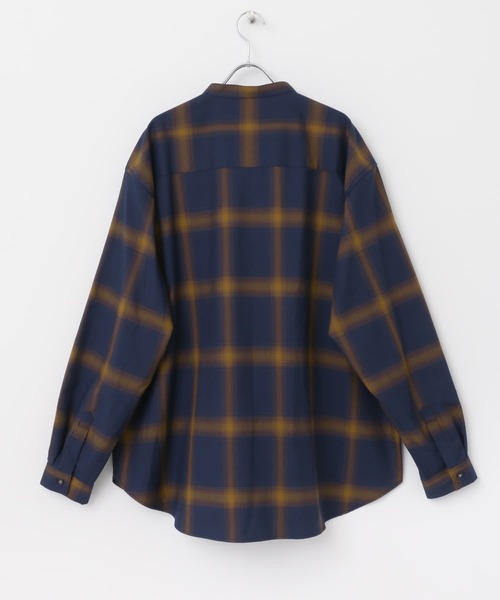 FORK&SPOON（フォークアンドスプーン）の「FORK&SPOON　TRチェックバンドカラーシャツ（シャツ/ブラウス・メンズ・グレー系その他/ネイビー・5/4）」の18枚目の写真