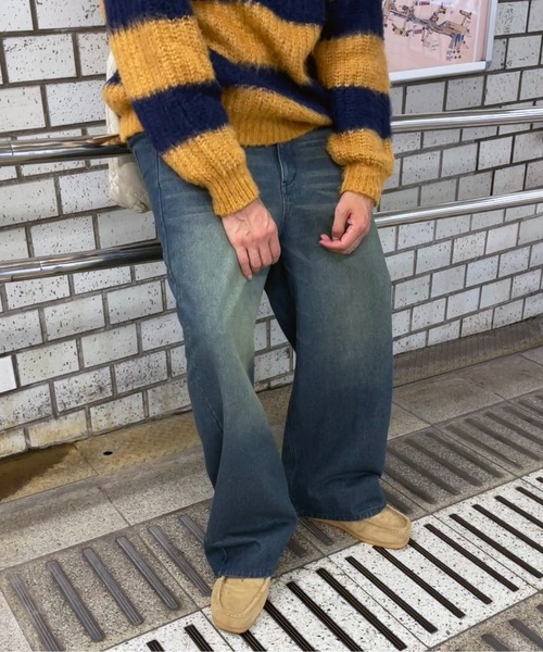 CPCM(シーピーシーエム)の「オーバーダイデニムワイドパンツ(デニムパンツ・メンズ・イエロー/レッド/ブラック/サックスブルー/ブラック系その他・MEDIUM/LARGE)」の4枚目の写真