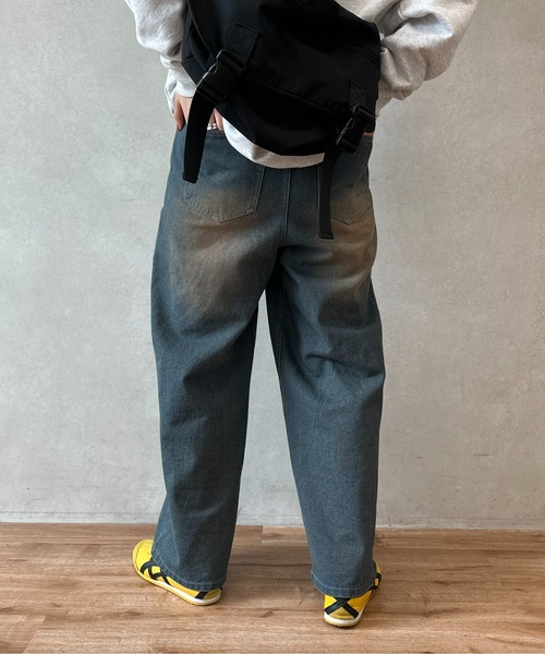 CPCM(シーピーシーエム)の「オーバーダイデニムワイドパンツ(デニムパンツ・メンズ・イエロー/レッド/ブラック/サックスブルー/ブラック系その他・MEDIUM/LARGE)」の10枚目の写真