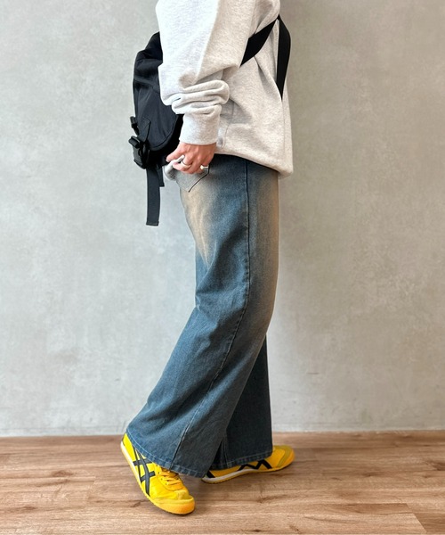 CPCM(シーピーシーエム)の「オーバーダイデニムワイドパンツ(デニムパンツ・メンズ・イエロー/レッド/ブラック/サックスブルー/ブラック系その他・MEDIUM/LARGE)」の11枚目の写真