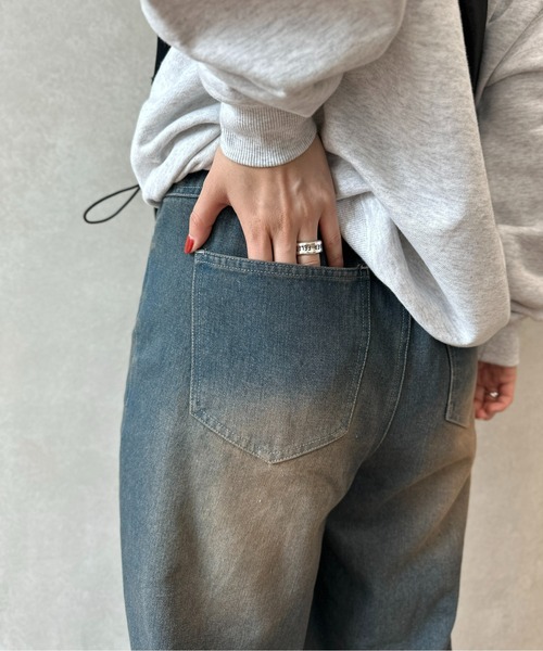 CPCM(シーピーシーエム)の「オーバーダイデニムワイドパンツ(デニムパンツ・メンズ・イエロー/レッド/ブラック/サックスブルー/ブラック系その他・MEDIUM/LARGE)」の17枚目の写真