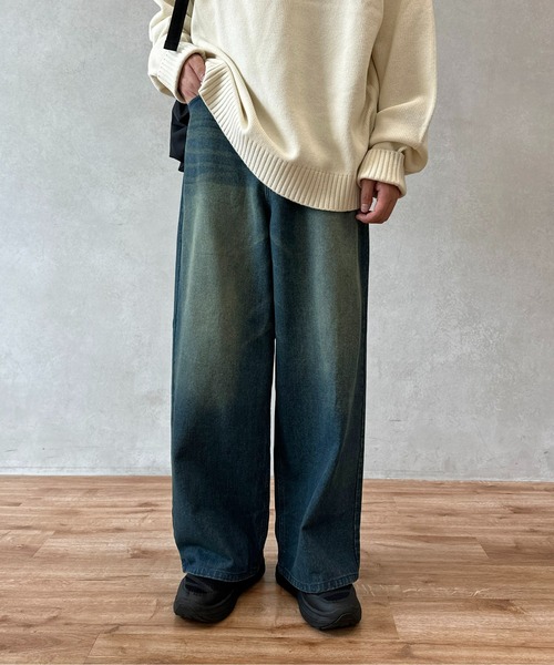 CPCM(シーピーシーエム)の「オーバーダイデニムワイドパンツ(デニムパンツ・メンズ・イエロー/レッド/ブラック/サックスブルー/ブラック系その他・MEDIUM/LARGE)」の18枚目の写真