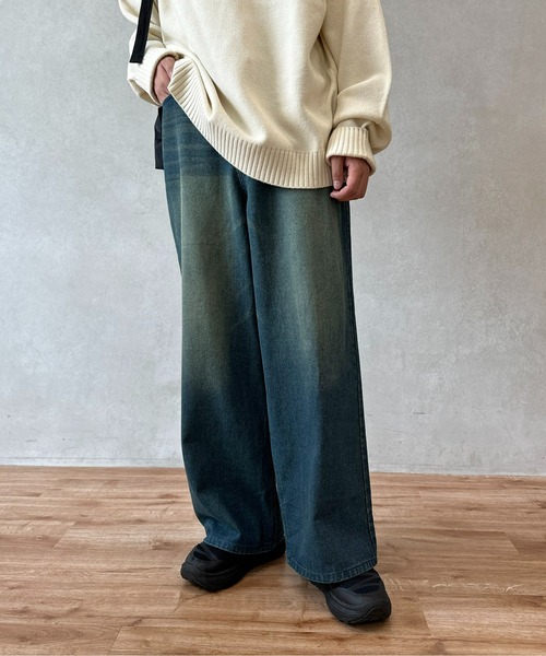 CPCM(シーピーシーエム)の「オーバーダイデニムワイドパンツ(デニムパンツ・メンズ・イエロー/レッド/ブラック/サックスブルー/ブラック系その他・MEDIUM/LARGE)」の19枚目の写真