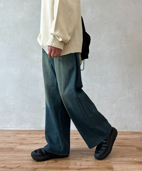 CPCM(シーピーシーエム)の「オーバーダイデニムワイドパンツ(デニムパンツ・メンズ・イエロー/レッド/ブラック/サックスブルー/ブラック系その他・MEDIUM/LARGE)」の20枚目の写真