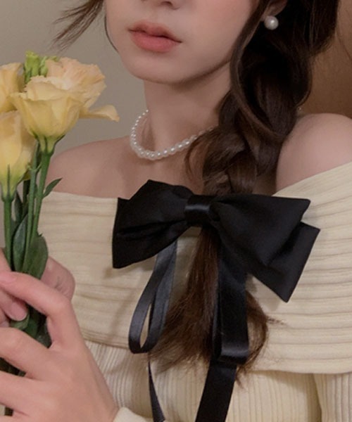 VIBGYOR Women(ヴィブジョー ウィメン)の「【resonance】リボン クラシカル バレッタ(バレッタ/ヘアクリップ・レディース・アイボリー/ブラック/レッド/オフホワイト・FREE)」の12枚目の写真