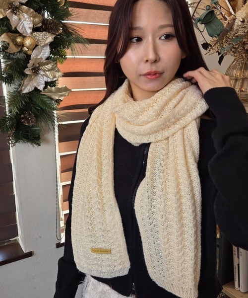 ｔｏｌｅｎｅ（トレネ）の「ワッフルニットマフラー（マフラー・レディース・レッド/ベージュ/ブラック・ONE SIZE）」の20枚目の写真