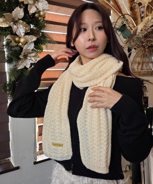 ｔｏｌｅｎｅ（トレネ）の「ワッフルニットマフラー（マフラー・レディース・レッド/ベージュ/ブラック・ONE SIZE）」の21枚目の写真