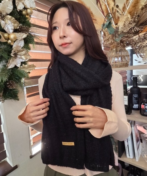 ｔｏｌｅｎｅ（トレネ）の「ワッフルニットマフラー（マフラー・レディース・レッド/ベージュ/ブラック・ONE SIZE）」の10枚目の写真