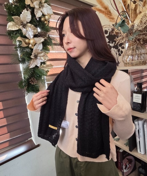 ｔｏｌｅｎｅ（トレネ）の「ワッフルニットマフラー（マフラー・レディース・レッド/ベージュ/ブラック・ONE SIZE）」の11枚目の写真