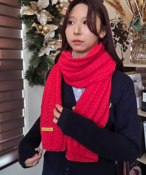 ｔｏｌｅｎｅ（トレネ）の「ワッフルニットマフラー（マフラー・レディース・レッド/ベージュ/ブラック・ONE SIZE）」の7枚目の写真