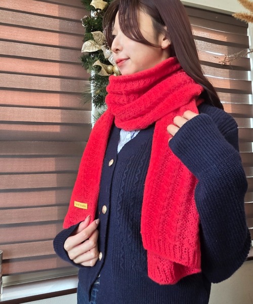 ｔｏｌｅｎｅ（トレネ）の「ワッフルニットマフラー（マフラー・レディース・レッド/ベージュ/ブラック・ONE SIZE）」の8枚目の写真