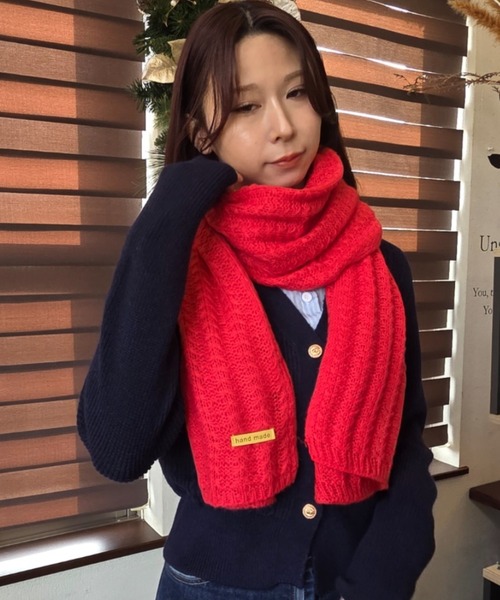 ｔｏｌｅｎｅ（トレネ）の「ワッフルニットマフラー（マフラー・レディース・レッド/ベージュ/ブラック・ONE SIZE）」の9枚目の写真