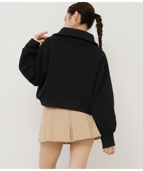 ANAP(アナップ)の「クロップドハーフジップスポンジニットトップス(ニット/セーター・レディース・ブラック/グリーン/グレー・FREE)」の18枚目の写真