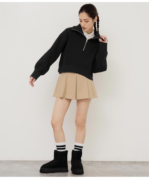 ANAP(アナップ)の「クロップドハーフジップスポンジニットトップス(ニット/セーター・レディース・ブラック/グリーン/グレー・FREE)」の21枚目の写真