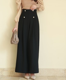 SAISON DE PAPILLON（セゾンドパピヨン）の「【高評価】パール飾りハイウエストワイドパンツ スタイル良く見え（スラックス）」