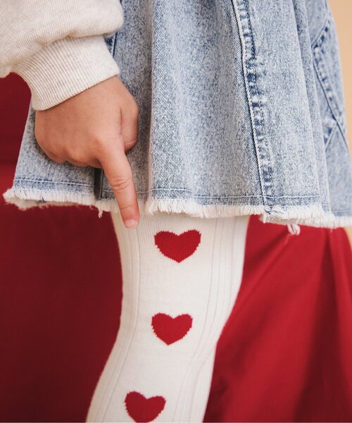 BREEZE（ブリーズ）の「サイド柄ラインタイツ（タイツ/ストッキング・キッズ・パープル/グレー/アイボリー・140/80/100/120）」の8枚目の写真