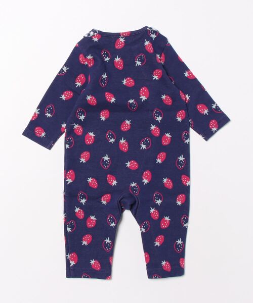 baby cheer(ベイビーチアー)の「いちごジャカードカバーオール(ロンパース・キッズ・キナリ/ネイビー・70cm/80cm)」の10枚目の写真