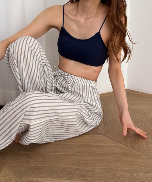 CANAL JEAN（キャナルジーン）の「El mar　リブバッククロスカップインブラトップ（キャミソール・レディース・ホワイト/ブラック/ネイビー・ONE SIZE）」の7枚目の写真