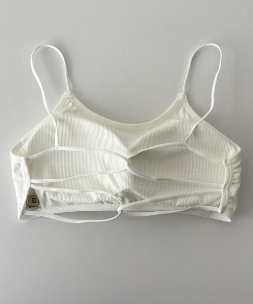 CANAL JEAN（キャナルジーン）の「El mar　リブバッククロスカップインブラトップ（キャミソール・レディース・ホワイト/ブラック/ネイビー・ONE SIZE）」の5枚目の写真