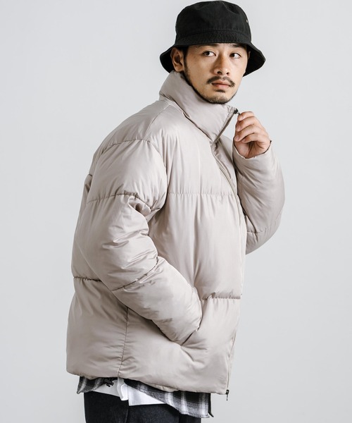 オーバーサイズファイバーダウンジャケット中綿ブルゾン